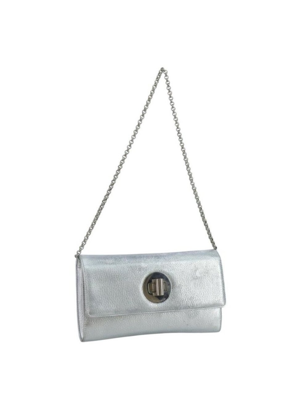 Authentic TIFFANY&Co. Chain Shoulder Bag Leather Silver